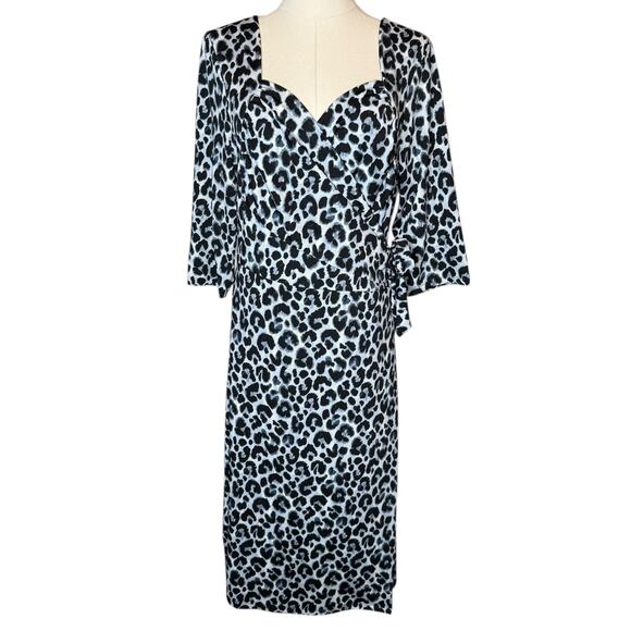 Kiyonna Sweetheart Wrap Dress Leopard Print Size 1 / US 14-16 (1X) - Picture 1 of 5